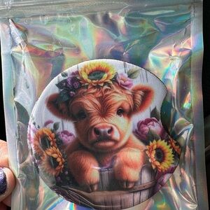 Floral Cow Party Coaster